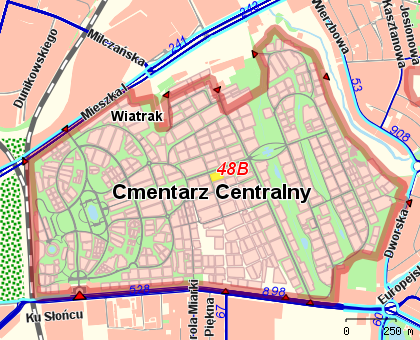 pooenie kwatery na mapie cmentarza